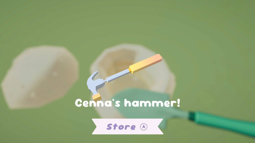 A yellow hammer, with a blurred picture of a hole in the background. Published on LadiesGamers