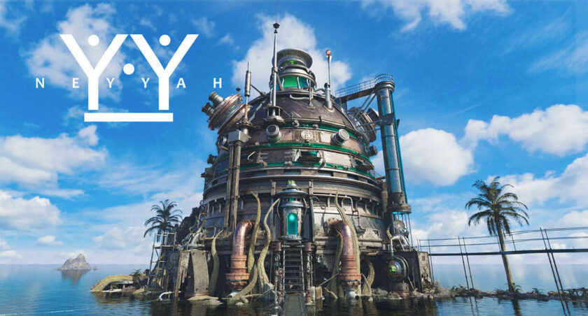 Promotional image of Neyyah showing a large metal building. Published on LadiesGamers