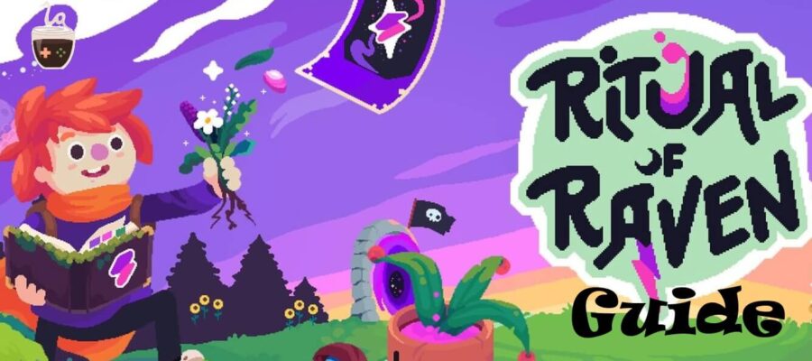 The Ritual of Raven Guide, using the promotional image for the game with the addition of the LadiesGamers coffee cup and word “Guide”. Published on LadiesGamers.