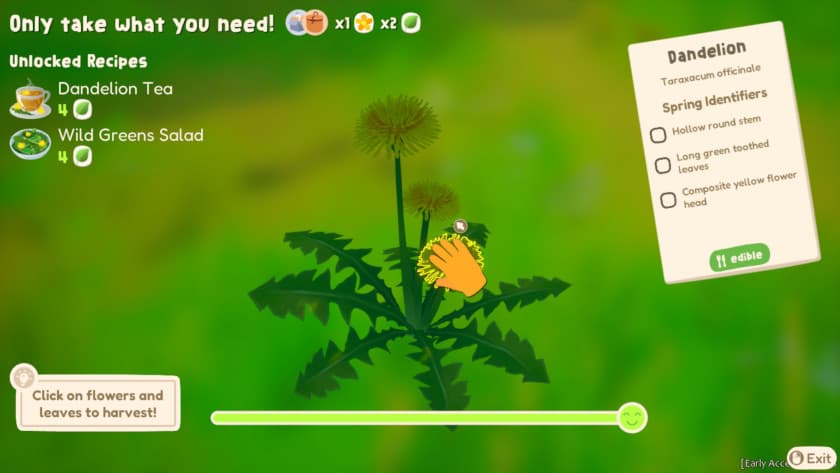 A hand plucks some leaves off of a plant in Out and About. Published on LadiesGamers