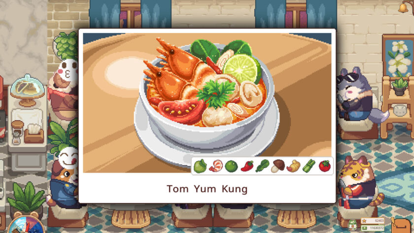 a close up of Tom Yum Kung, a thai dish.
