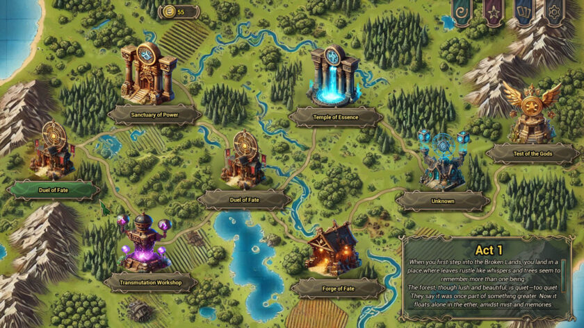 a fantasy map with different locations. Published on LadiesGamers