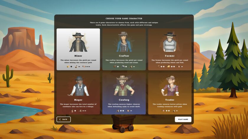 The First Mine character select