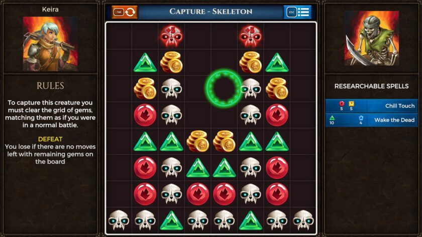 Puzzle Quest catching a beast