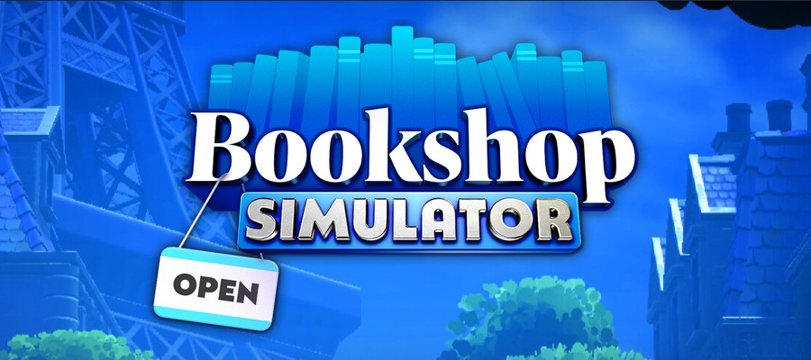 Bookshop Simulator logo and key art.