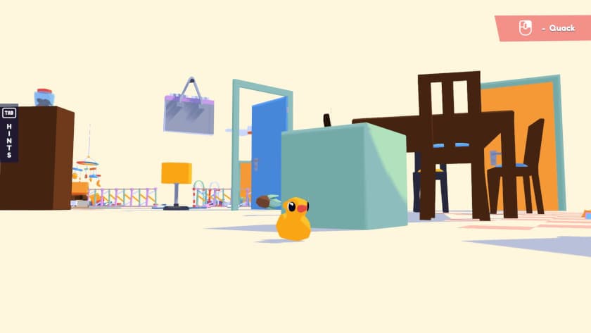 Henry has possessed a rubber ducky, and the upper right corner of the screen says to press right mouse button to quack in Henry Halfhead.