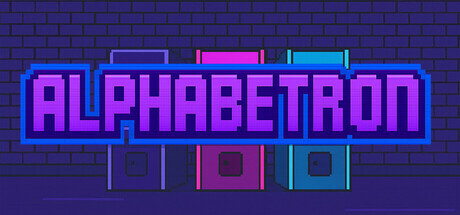 Promotional image for Alphabetron showing arcade cabinets