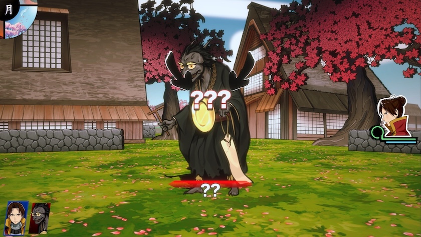 An akuma approaches in Shujinkou, with health bar