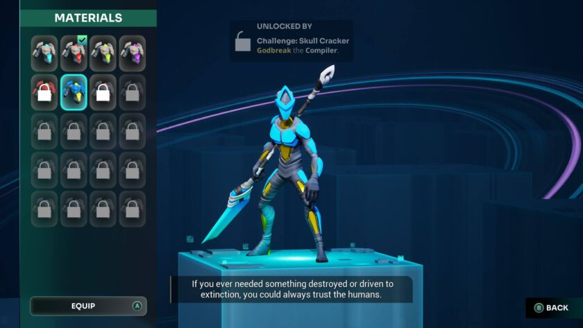 God Breakers cosmetic menu
