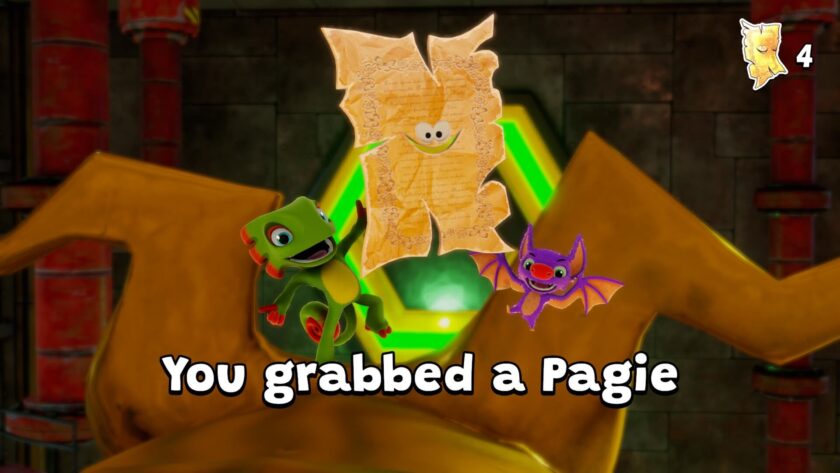 Yooka-Replaylee collecting a pagie