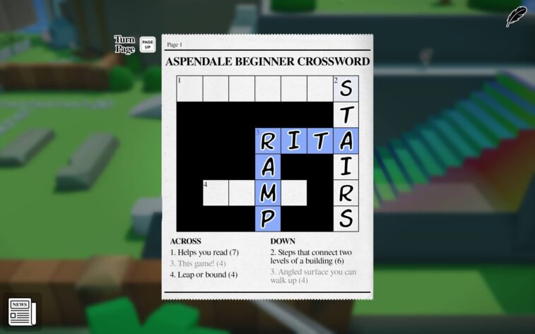 a crossword puzzle with ramp, rita and stairs filled in