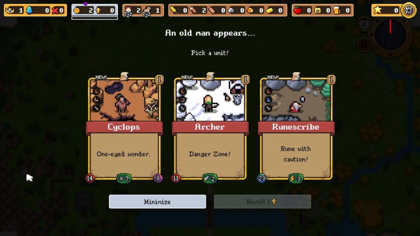 Super Fantasy Kingdom picking a new unit