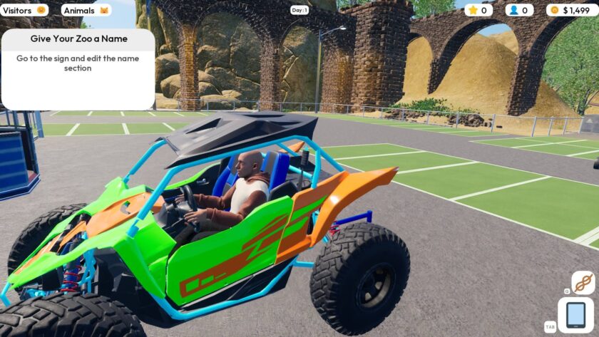 Zoo Life Simulator riding in a buggy