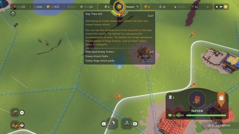 Becastled enemy routes