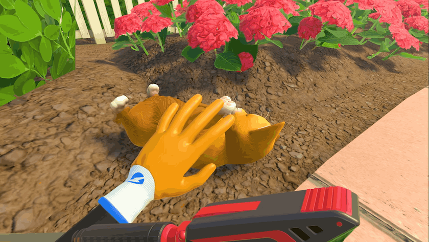 Petting a cat in a flowerbed in PWS 2
