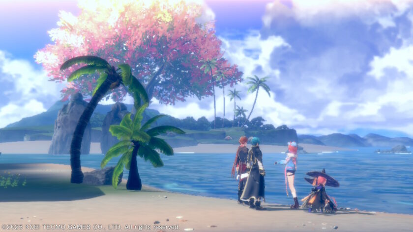 Screenshot of Atelier Resleriana, with a group gathering on the beach, published on LadiesGamers