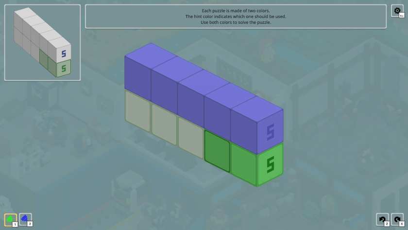 A tutorial puzzle in Voxelgram 2.