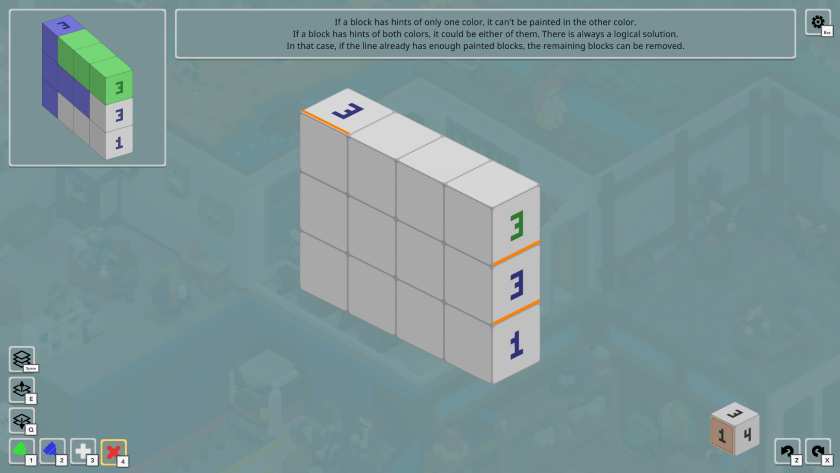 A tutorial puzzle in Voxelgram 2.