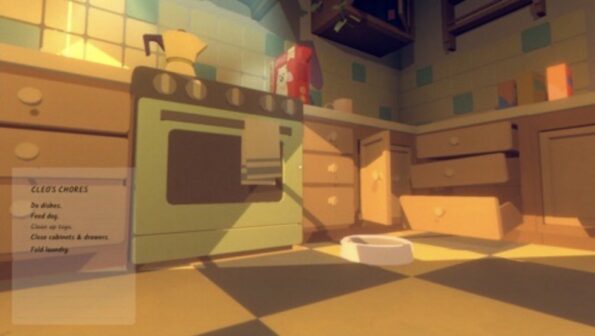 Cozy kitchen with chores list Goodnight Universe