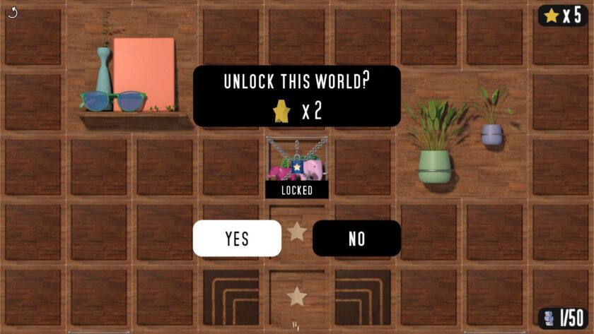 brown background with squares and a question - unlock this world