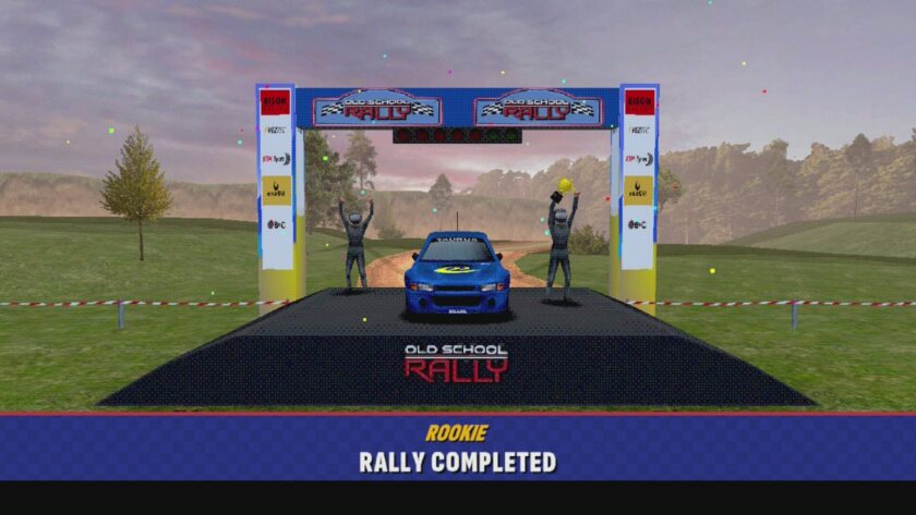 Old School Rally finish a cup