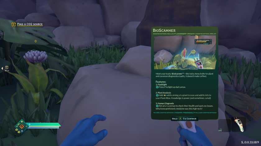 A tutorial screen in ASTROBOTANICA.