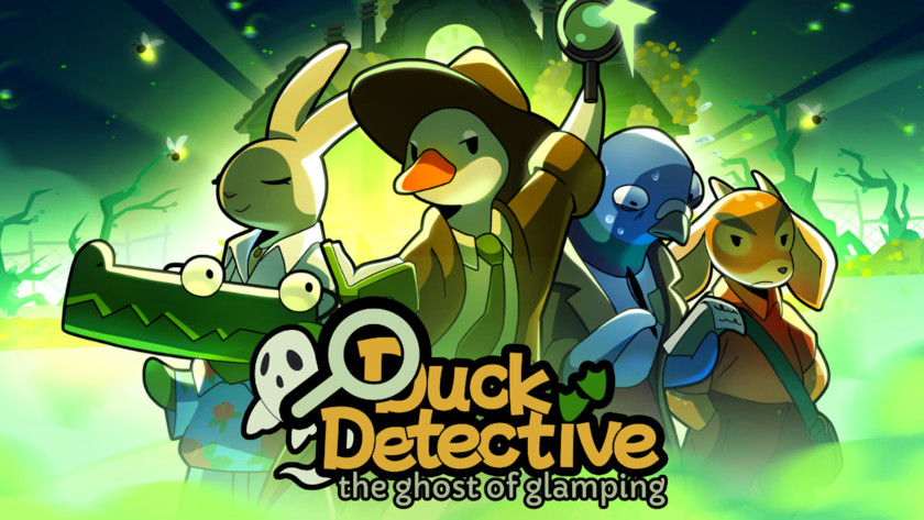 Duck Detective: The Ghost of Glamping Key Art and Logo. Mina's Choice