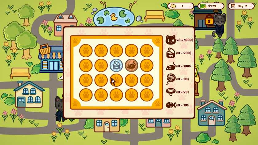 A scratch card in Cats & Cups.