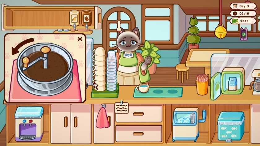 Doing a mini game in Cats & Cups.