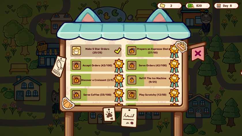 Completing quests in Cats & Cups.