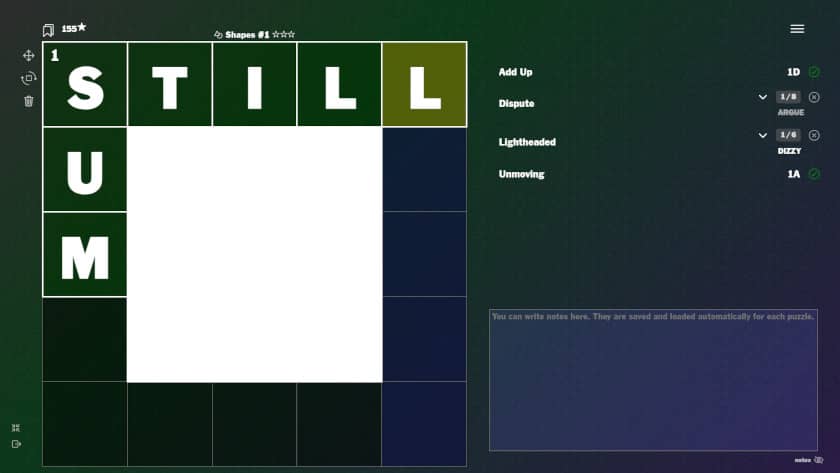 One of the many puzzles in CrossAbout: Crosswords in Reverse.