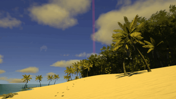 A beautiful tropical island scene in Escape The Beach
