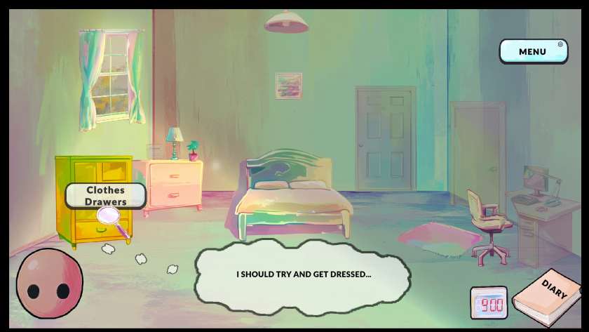 A person's bedroom in It's Not You, It's M.E.