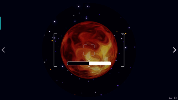 A red planet on a black background in Astronook.