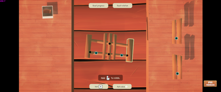 Everdream Village: a simple 3D jigsaw puzzle for a fence gate.