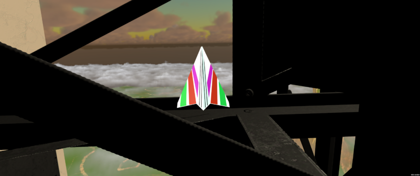 Paper Dawn Slumbering Wind: the paper plane appear stuck and stuttering against a solid object