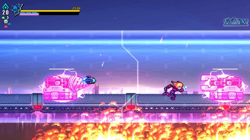Super Alloy Crush running through glass corridor