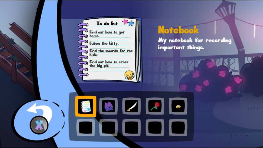 A quest journal in Apopia.