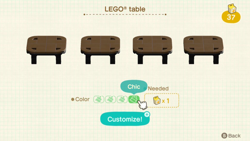 Screenshot for video game ACNH, customised Lego item, published on LadiesGamers.com