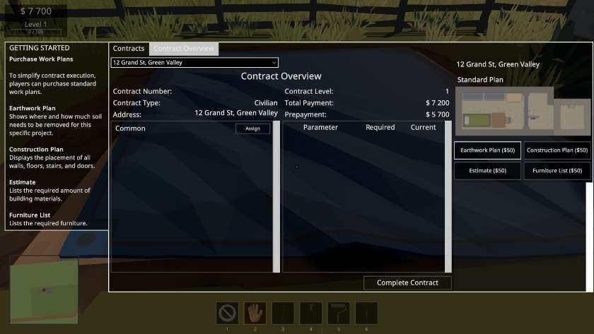 A order to build a bunker in Bunker Constructor Simulator.