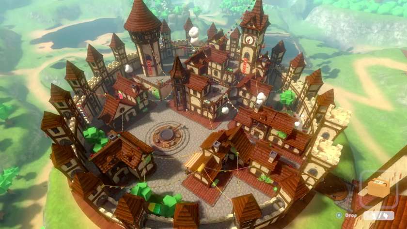 Overhead view of Schnitzelville, with the frying pan in the central square. Published on LadiesGamers