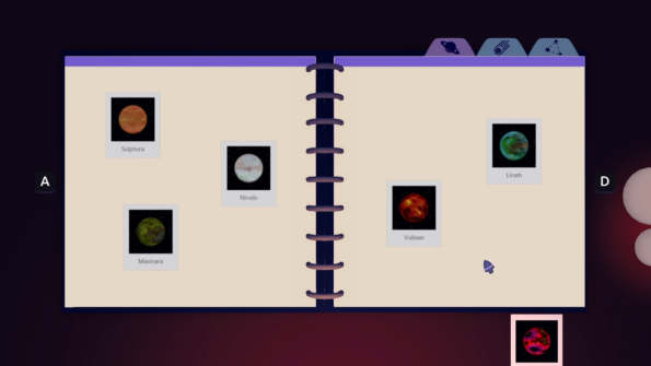 Astronook scrapbook filled with pictures of planets