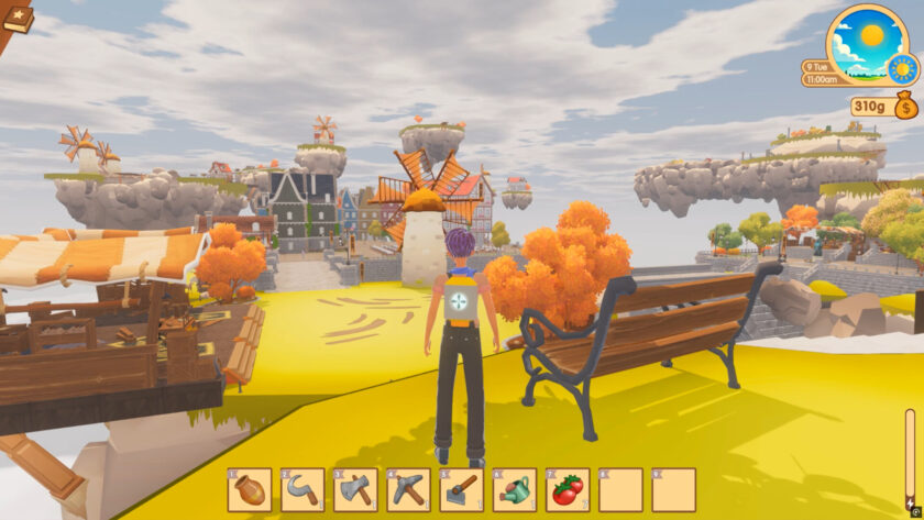 Screenshot for cozy video game SkyHarvest, published on LadiesGamers.com