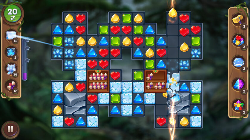 Avalon Jewels puzzle board with ice