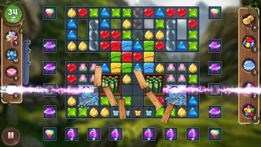 Avalon Jewels puzzle board with drinks