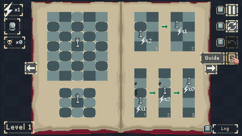Mate'Morphosis: a guide showing how the queen and king pieces move around the chessboard