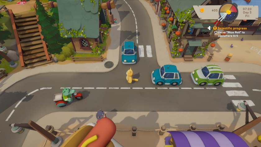 A cartoon animal in the middle of a road in Pao Pao