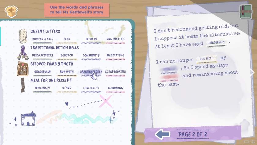 A damaged journal with words missing in A Storied Life: Tabitha.