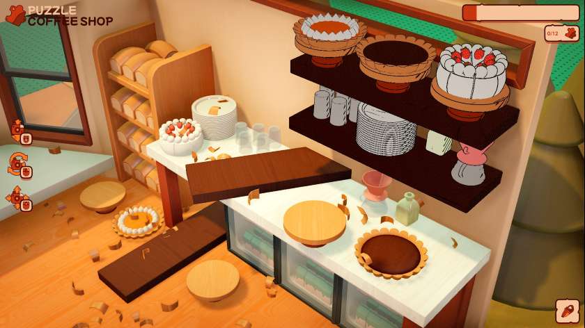 The counter of a cafe being built in Block Block Block.