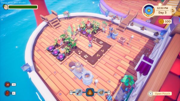 Collector's Cove inside the boat with crop planted and ready to grow